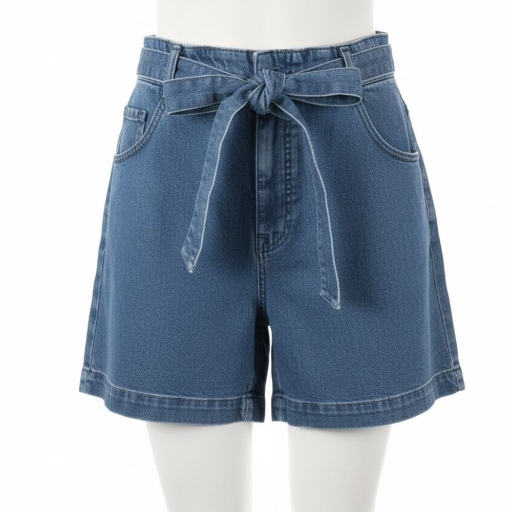 J Crew Tie Waist Denim‎ Shorts High Rise Summer Coastal Casual Resort Size 31